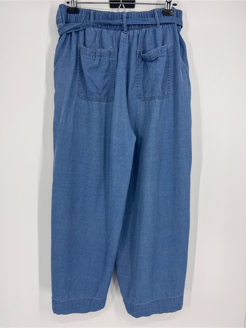 Joie 100% Lyocell Wide Leg Crop Pants Blue Drawstring Waist XL - Picture 6 of 10
